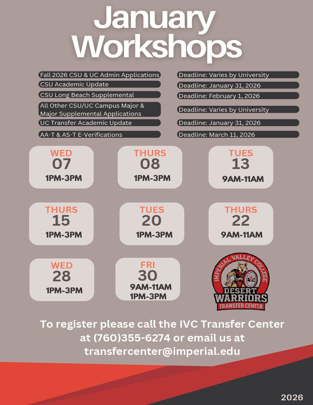 Fall 2026 Admissions Workshop